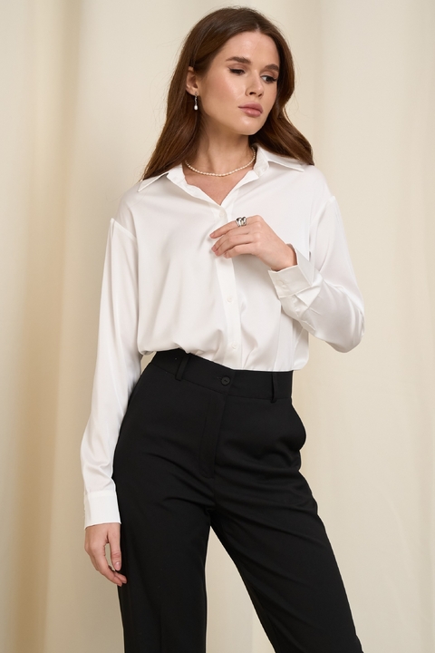 Женская молочная шелковая рубашка ÁRTMON