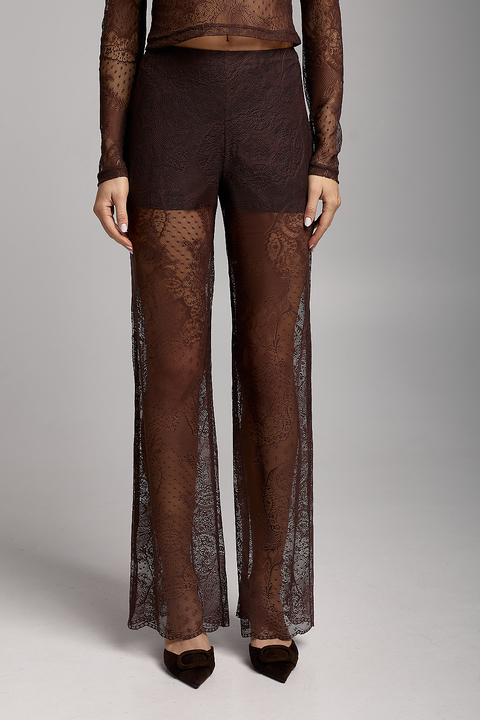 Гипюровые шоколадные штаны ARTMON