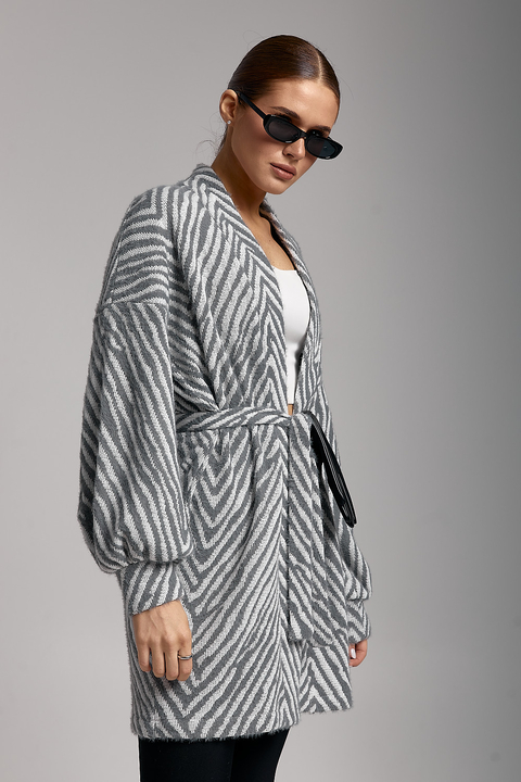 Серый кардиган ARTMON из трикотажа с ворсом