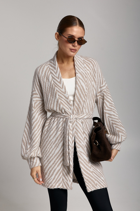 Бежевый кардиган ARTMON из трикотажа с ворсом